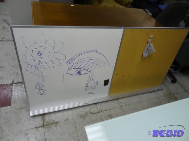 lot 228 image: White and Cork Board 72 X 36...