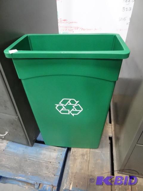 lot 244 image: Green Plastic Recycling Waste Can...