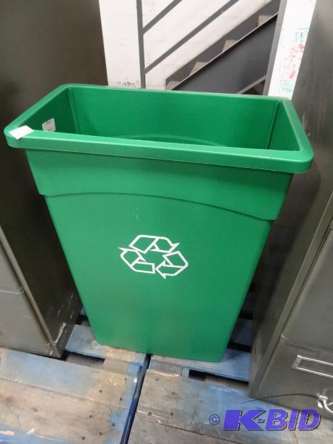 lot 246 image: Green Plastic Recycling Waste Can...