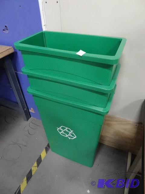 lot 272 image: 3 Green Recycling Waste Bins...