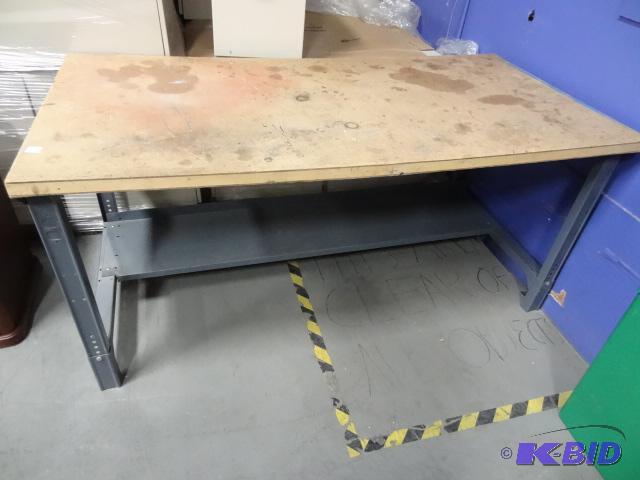 lot 280 image: Metal Framed Work Bench with Laminate Top 72 ...