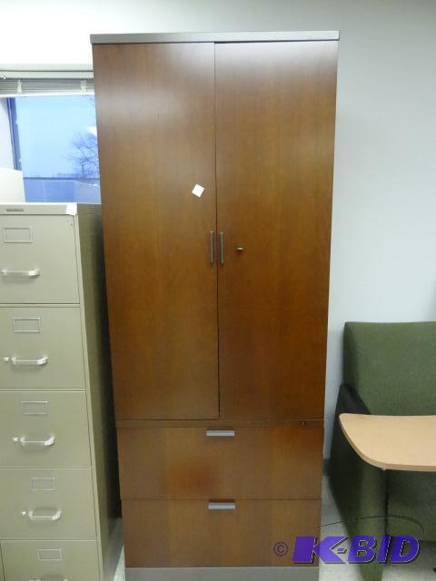 lot 3 image: Metal Cabinet with 2 Laminate Doors and 2 Lam...