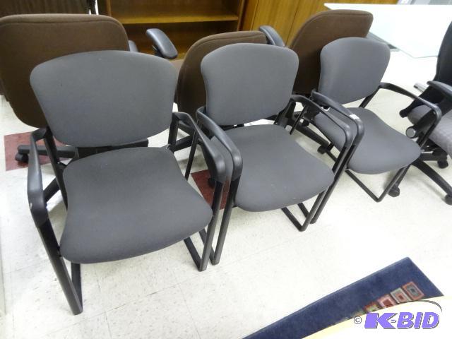 lot 65 image: 3 Matching Metal Framed SIde Chairs...