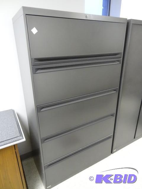 lot 8 image: 36" Metal 5 Drawer Lateral File...