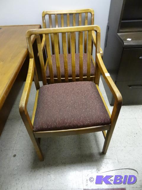 lot 83 image: 2 matching Wood Framed Side Chair....