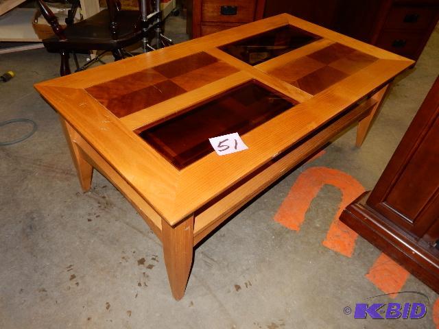 Solid wood and Glass Coffee Table