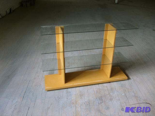Modular Glass and Simulated wood shelves