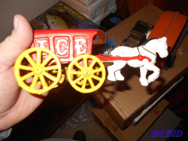 lot 118 image: Horse drawn ice carriage. Metal...