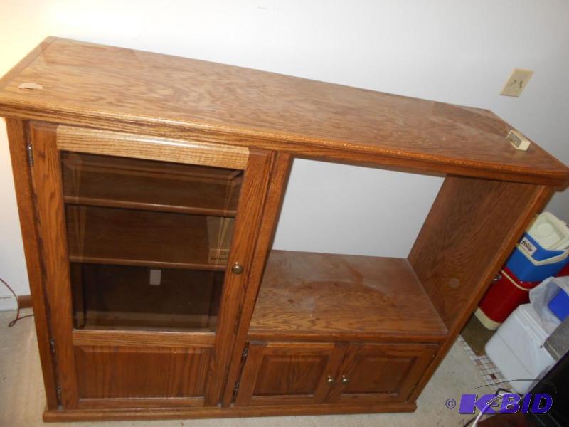lot 13 image: Entertainment center, wood, 55x45x45...