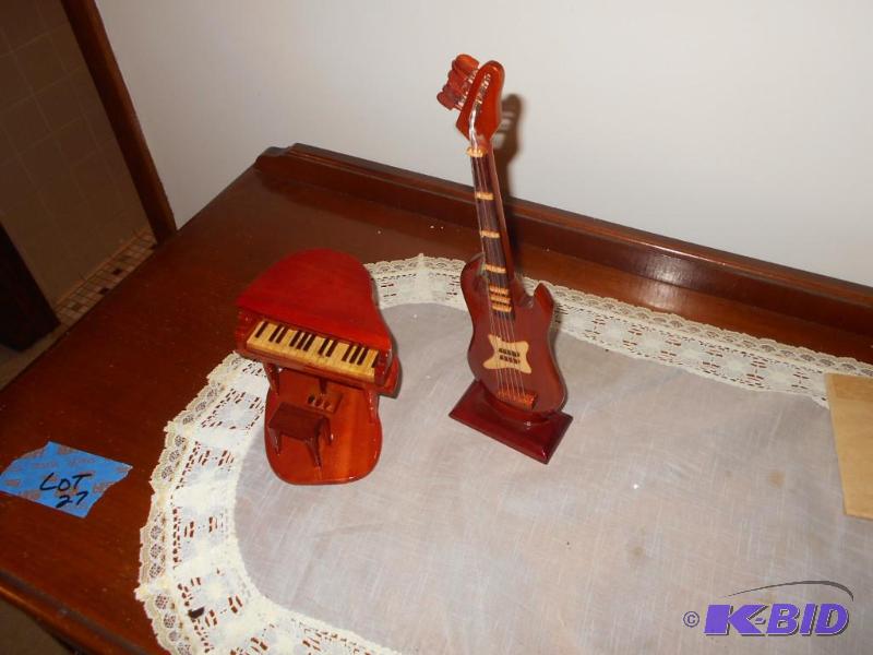 lot 160 image: Wood replica guitar and piano...