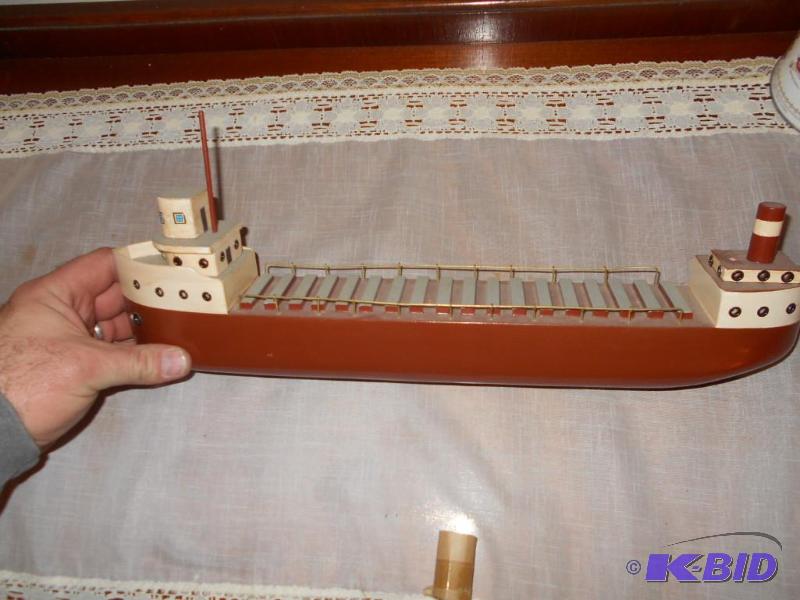 lot 185 image: wood replica ore boat...