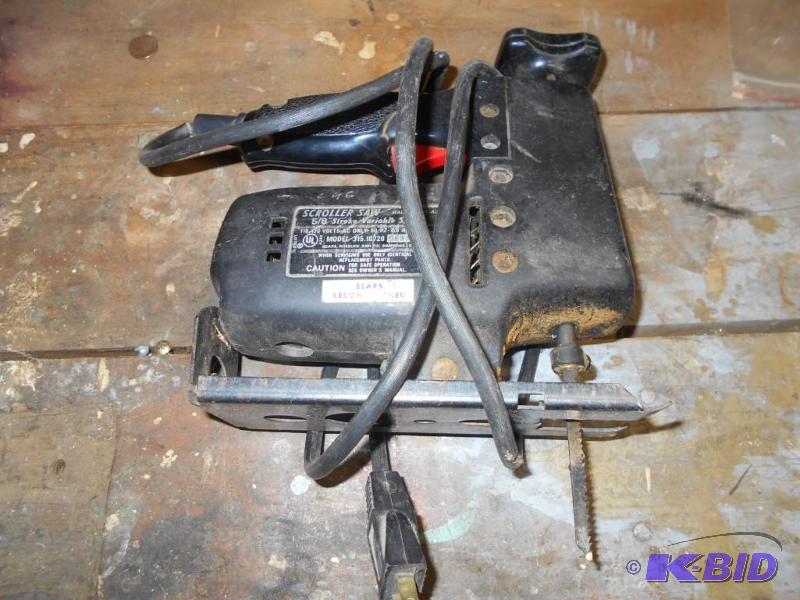 lot 202 image: Sears Scroll Saw. Works. Power cord a little ...