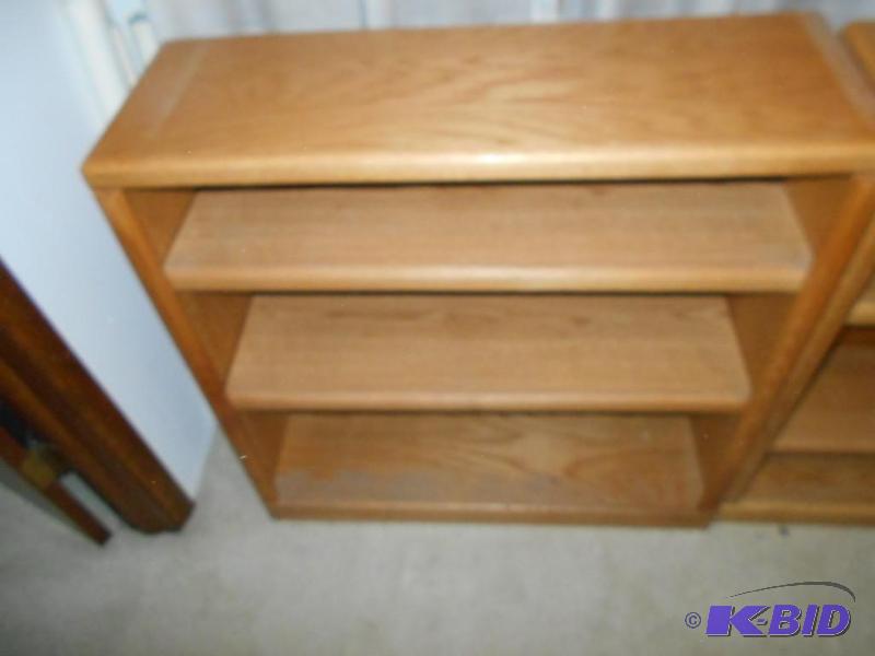lot 21 image: book shelf, wood, 36x12x36...