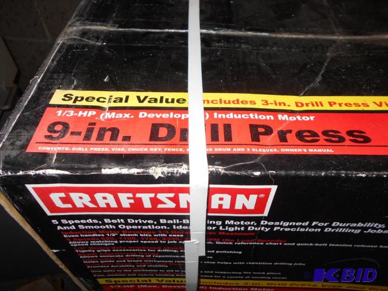 lot 214 image: Craftsman 9 drill press. New in box...