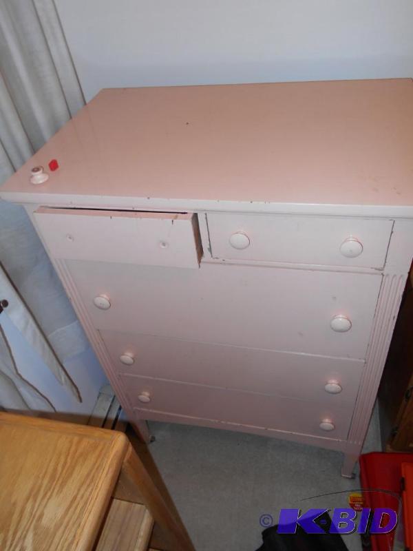 lot 23 image: Dresser, wood, missing knobs, blemishes,...