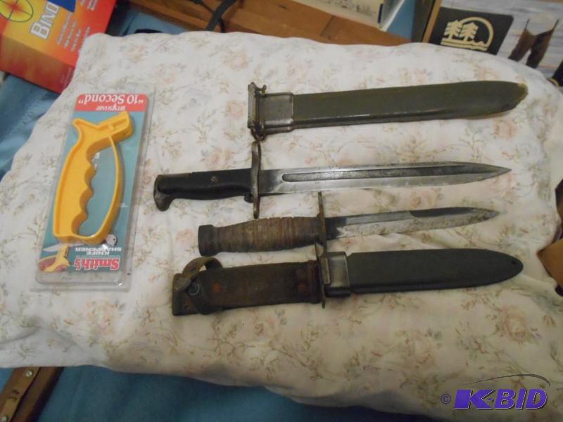 lot 288 image: knivesbayonet plus sharpener...