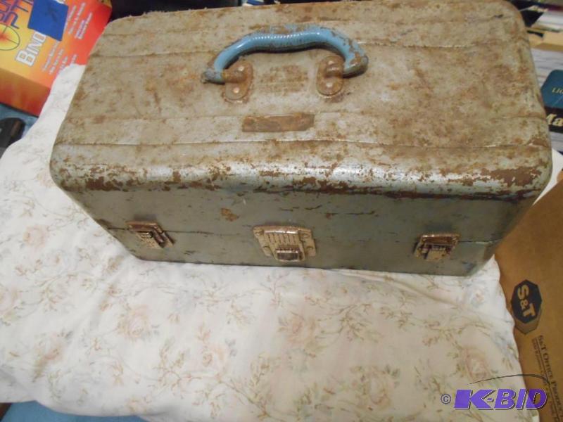 lot 294 image: Antique tool box and tackle...