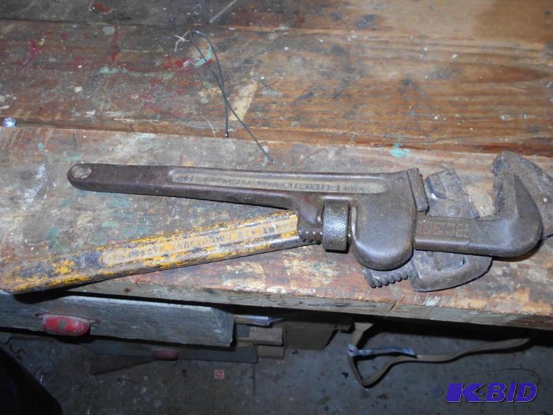 lot 337 image: two pipe wrenches...