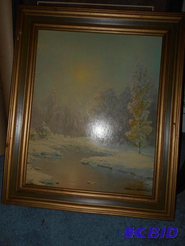 lot 34 image: Picture. Winter scene...