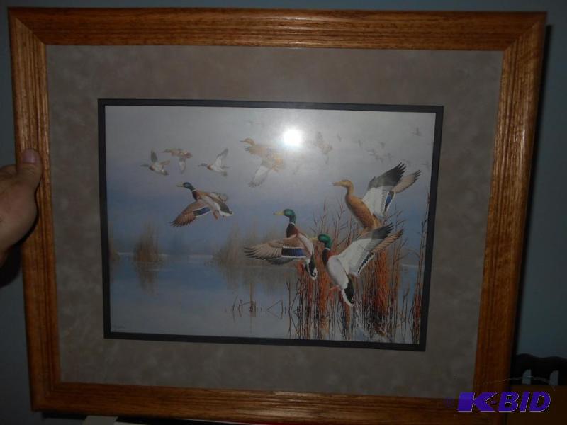 lot 48 image: picture. Print of ducks by Maass...
