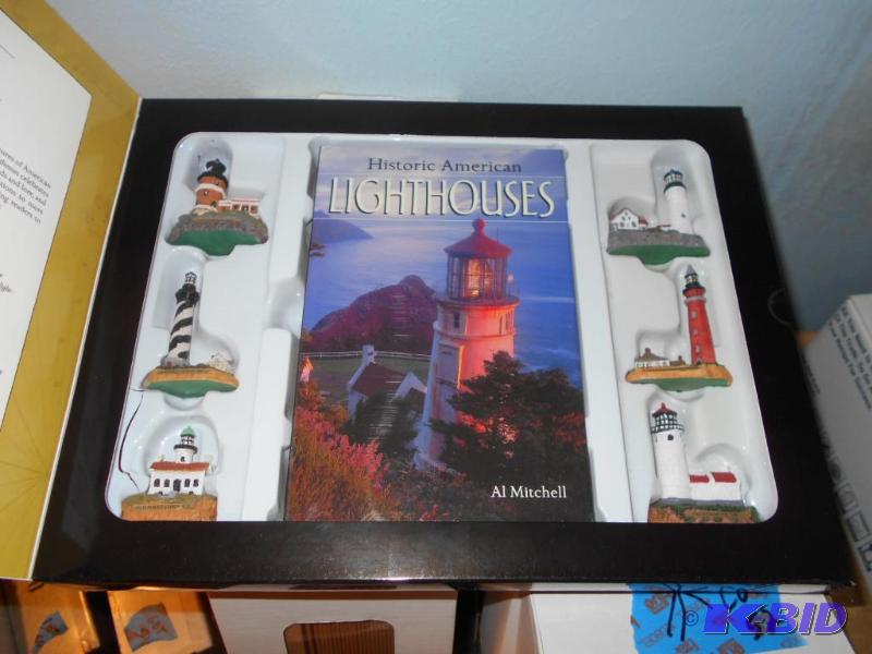 lot 55 image: Lighthouses of North America figurines and bo...