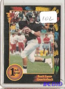 lot 102 image: 1991 Brett Favre Rookie Card
