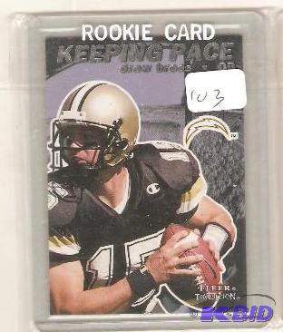 lot 103 image: 2001 Drew Brees Rookie Card