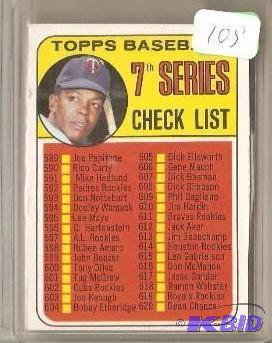 lot 108 image: 1969 Topps Che4cklist with Tony Oliva