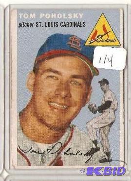 lot 114 image: 1954 Topps Tom Poholsky