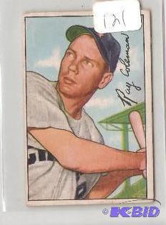 lot 121 image: 1952 Bowman Ray Coleman Card
