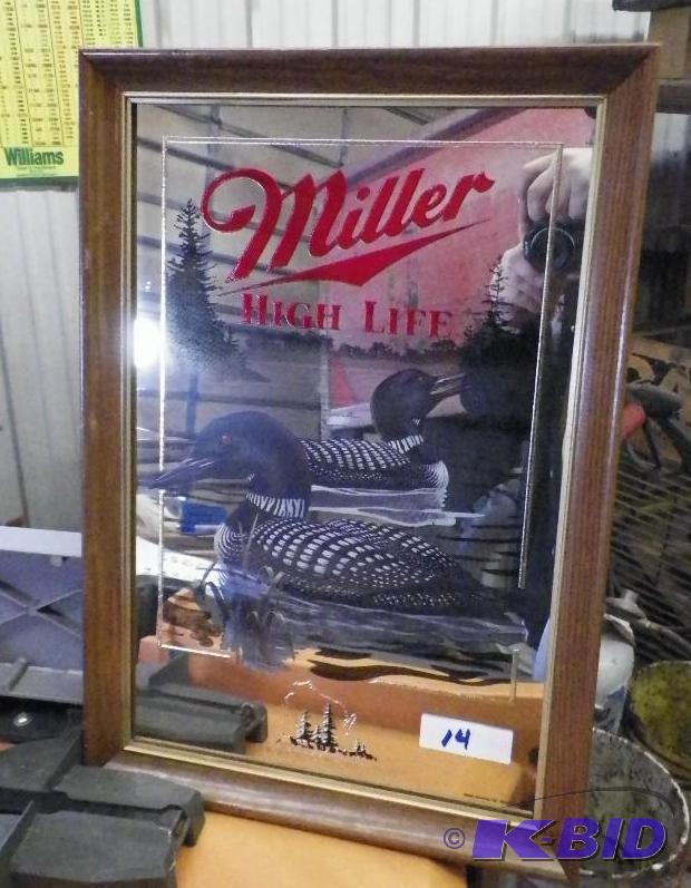 lot 14 image: Miller Lite Beer Mirror Series - loons