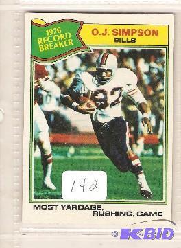 lot 142 image: 1977 OJ Simpson Card
