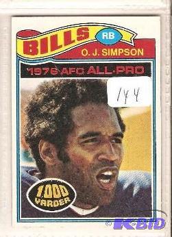 lot 144 image: 1977 OJ Simpson Card