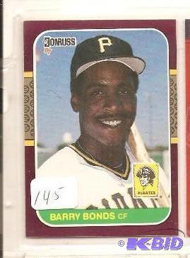 lot 145 image: 1987 Donruss Opening Day Barry Bonds Rookie Card