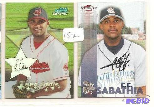 lot 152 image: CC Sabatia Refractor Rookie Card and Minor League Autographed Card.