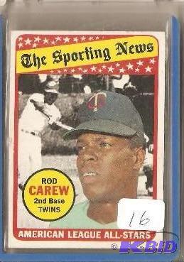 lot 16 image: 1969 Rod Carew All Star Card