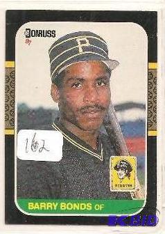 lot 162 image: 1987 Donruss Barry Bonds Rookie Card