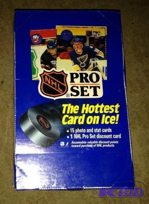 lot 172 image: 1990 Pro Set Hockey Wax Pack Box