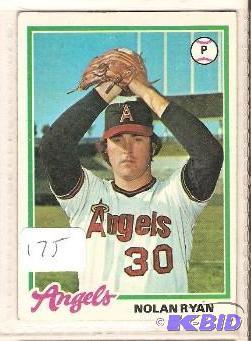 lot 175 image: Nolan Ryan 1978 Topps Card