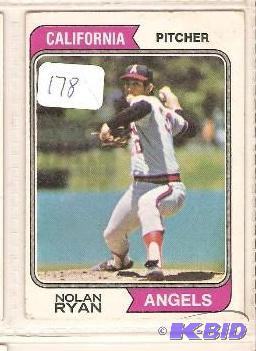 lot 178 image: Nolan Ryan 1974 Topps Card
