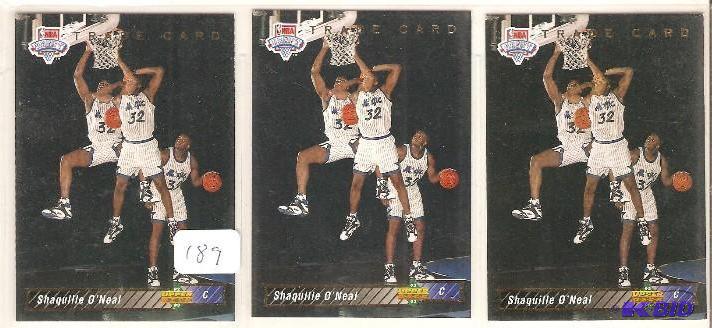 lot 189 image: 3 Shaq Rookie Cards