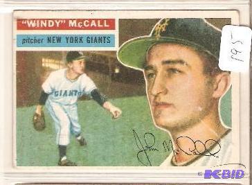 lot 195 image: 1956 Topps Windy McCall
