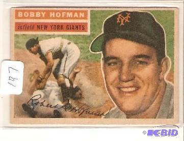 lot 197 image: 1956 Topps Bobby Hoffman
