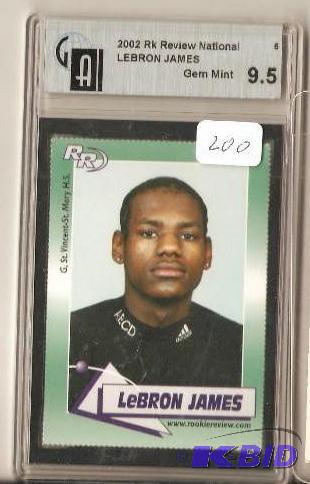 lot 200 image: LeBron James Rookie Card