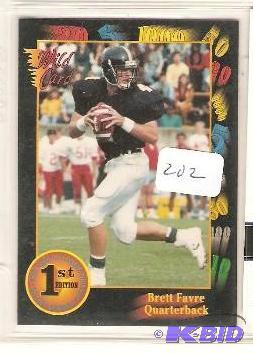 lot 202 image: 1991 Brett Favre Rookie Card