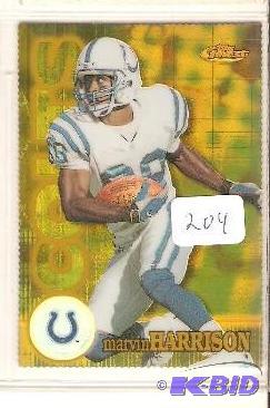 lot 204 image: 2000 Marvin Harrison Die Cut Gold Refractor 56300