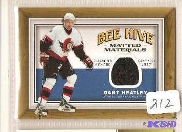lot 212 image: Dany Heatley Jersey Card