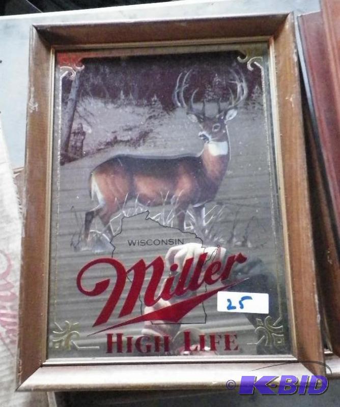 lot 25 image: Miller Lite Deer Mirror