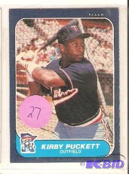 lot 27 image: Fleer Kirby Puckett 2nd Year Card