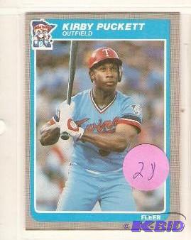 lot 28 image: Fleet 1985 Kirby Puckett Rookie Card